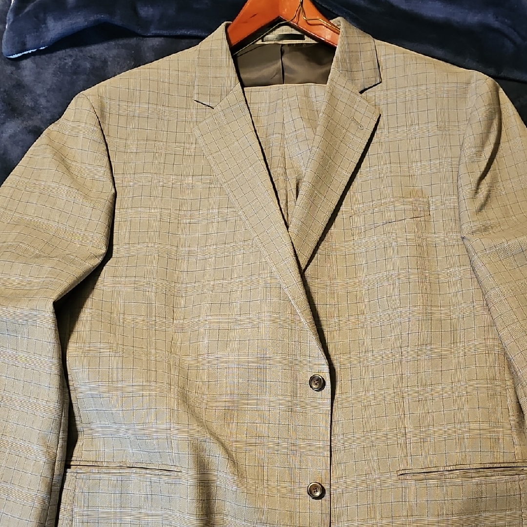 Geoffrey Beene Tan Plaid Blazer
